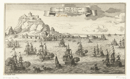 Verovering_van_Gibraltar_door_een_Engels-Nederlandse_vloot,_1704_Verovering_van_de_sterke_stad_Gibraltar_door_de_gecombineerde_Engelsche_en_Hollandsche_Oorlogsvloot_(titel_op_object),_RP-P-OB-83.182.jpg