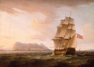 A_British_Man_of_War_before_the_Rock_of_Gibraltar_by_Thomas_Whitcombe.jpg